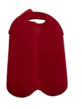 BUILT NY Neoprene 3-Bottle Wine Carrier Red Tote BYOBag Insulated Travel Gifting